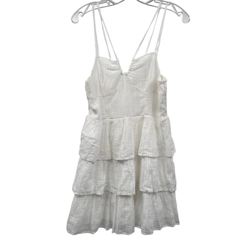 American Eagle Tiered Sundress Double Spaghetti Straps White Size Medium